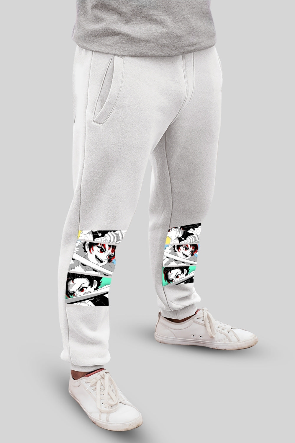 Anime Faces White Jogger
