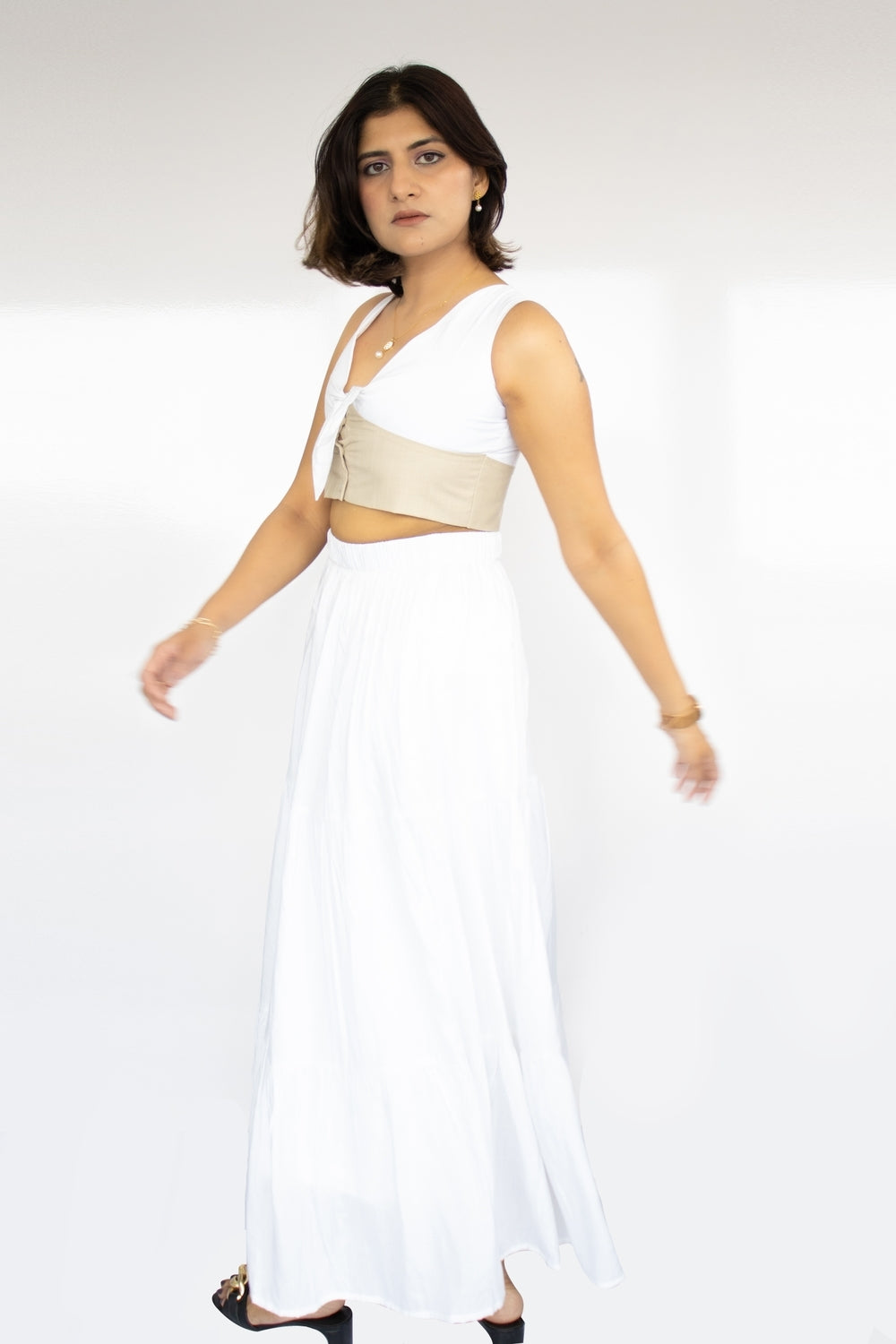 Svoboda White and Beige Top