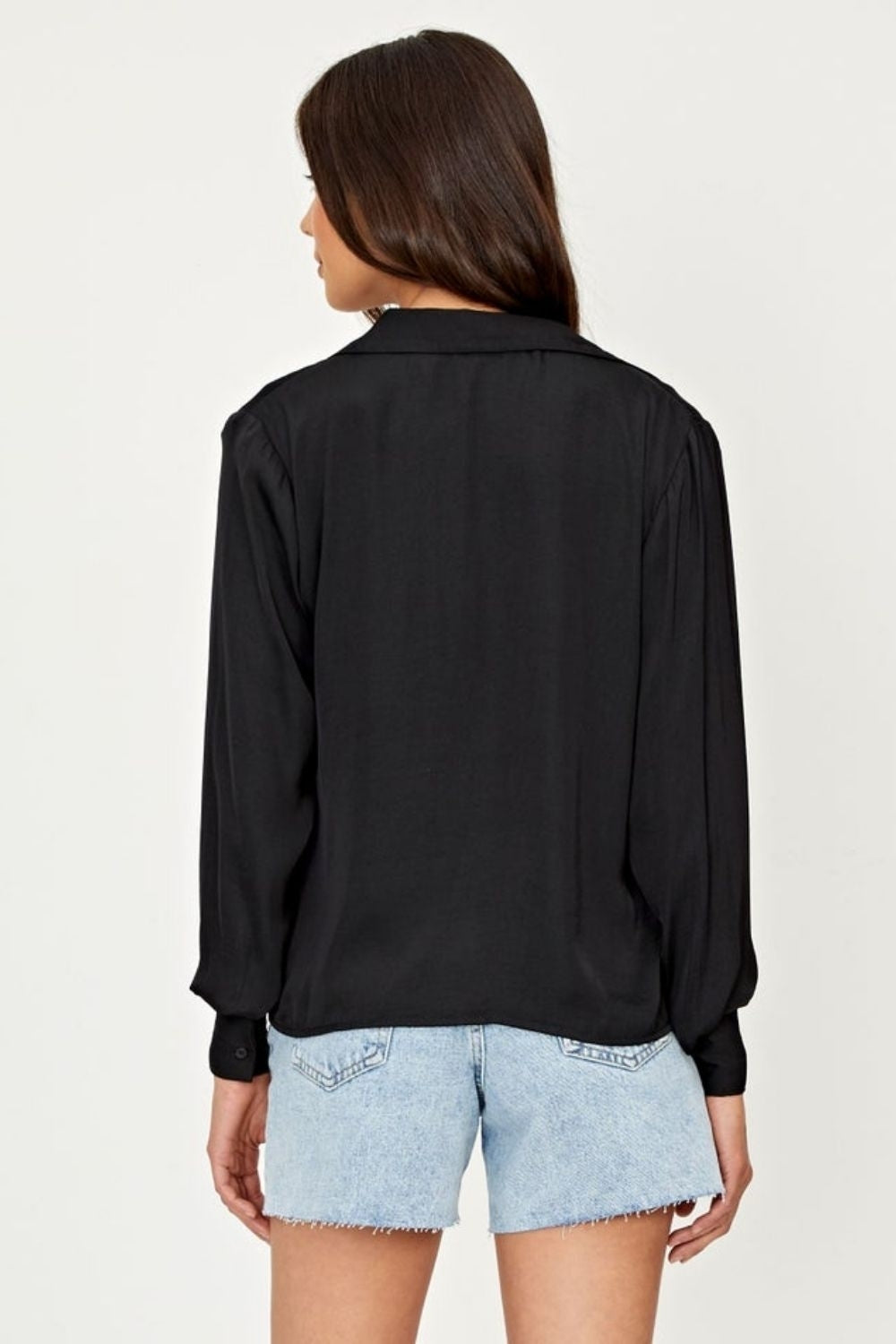 Black Satin Blouse