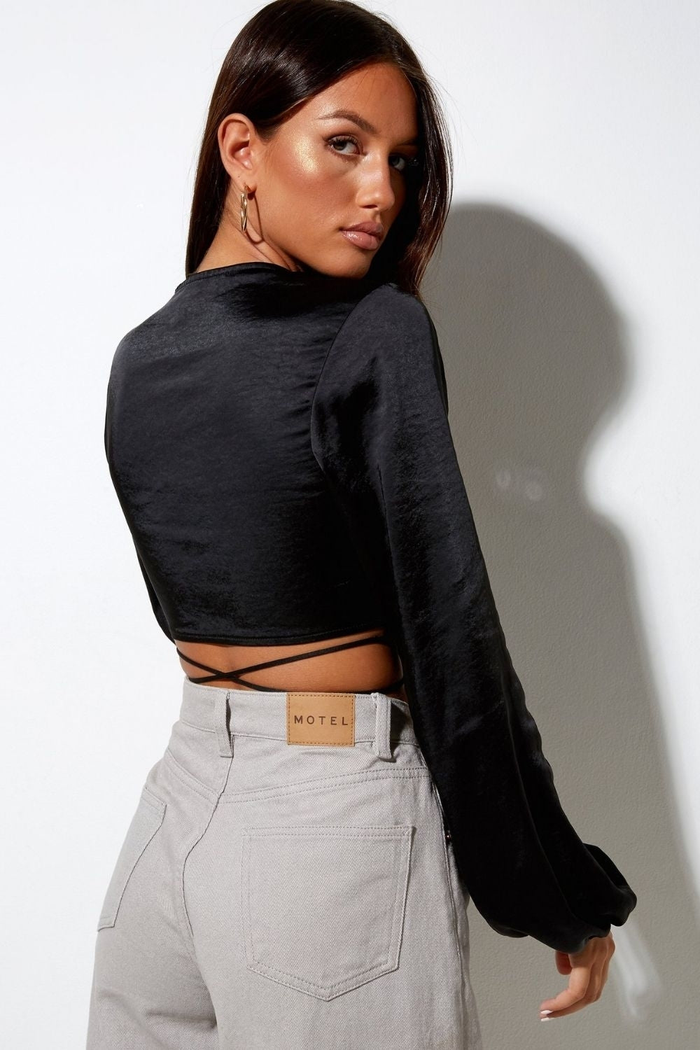 Born With It Black Plunge Neckline Top