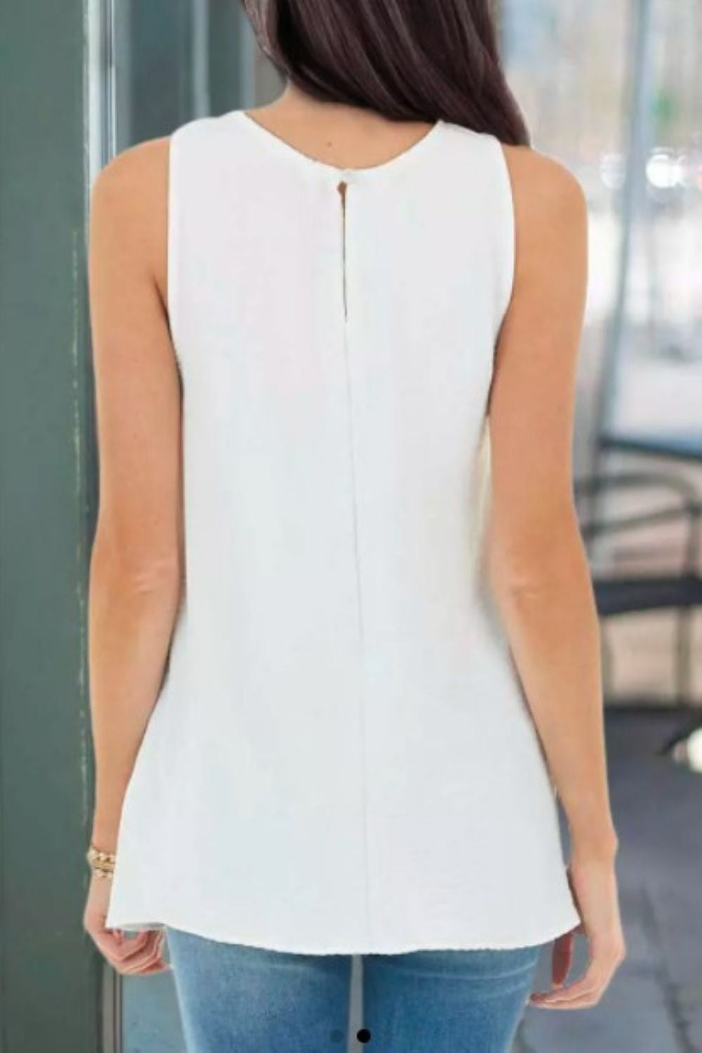 Button Hollow Out
Crisscross Camisole White