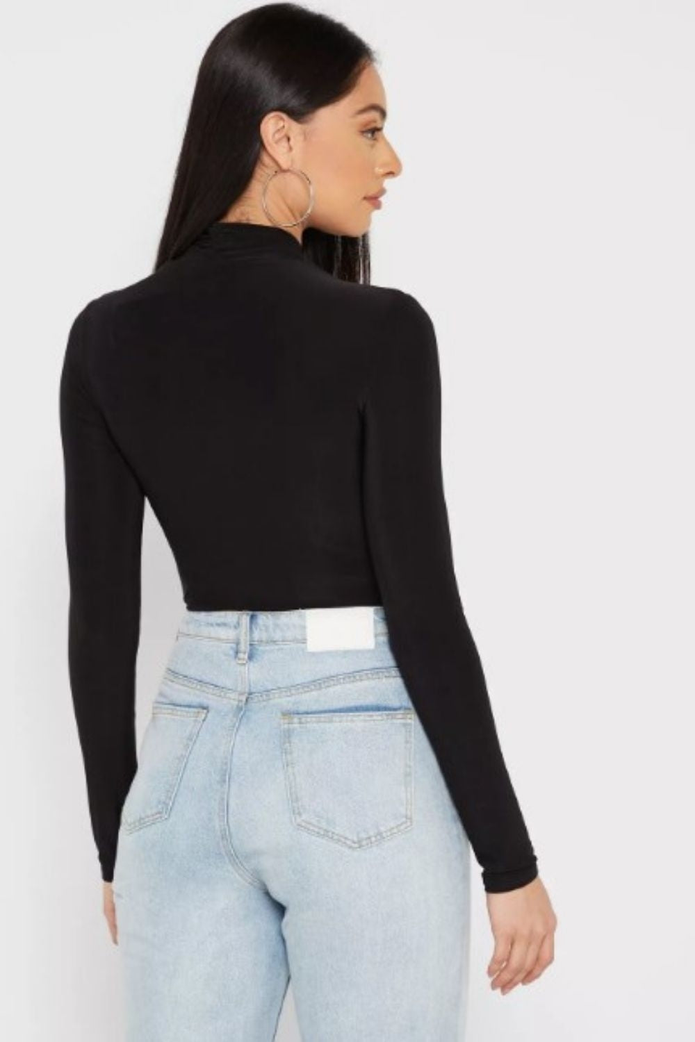 Come On Black Cross Over Neckline Black Top