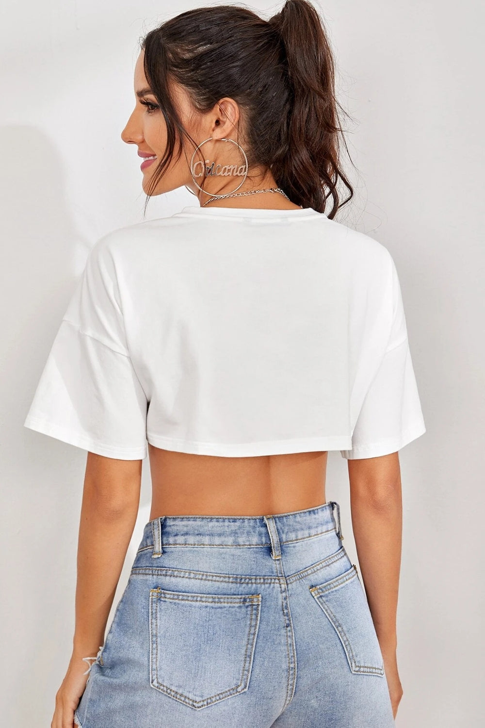 Drop Shoulder Crop Top
