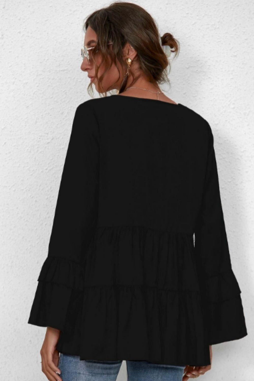 Flounce Sleeve Smock Top