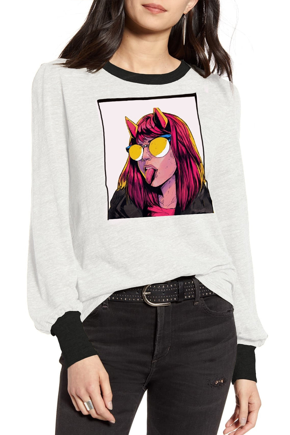 Girl With Horns White T-Shirt
