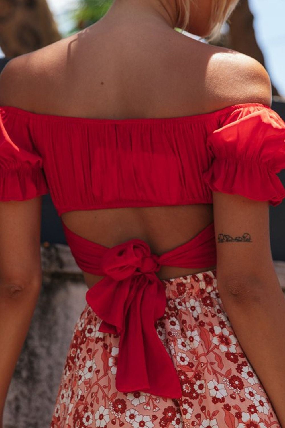 I Like It Off Shoulder Red Crop Top