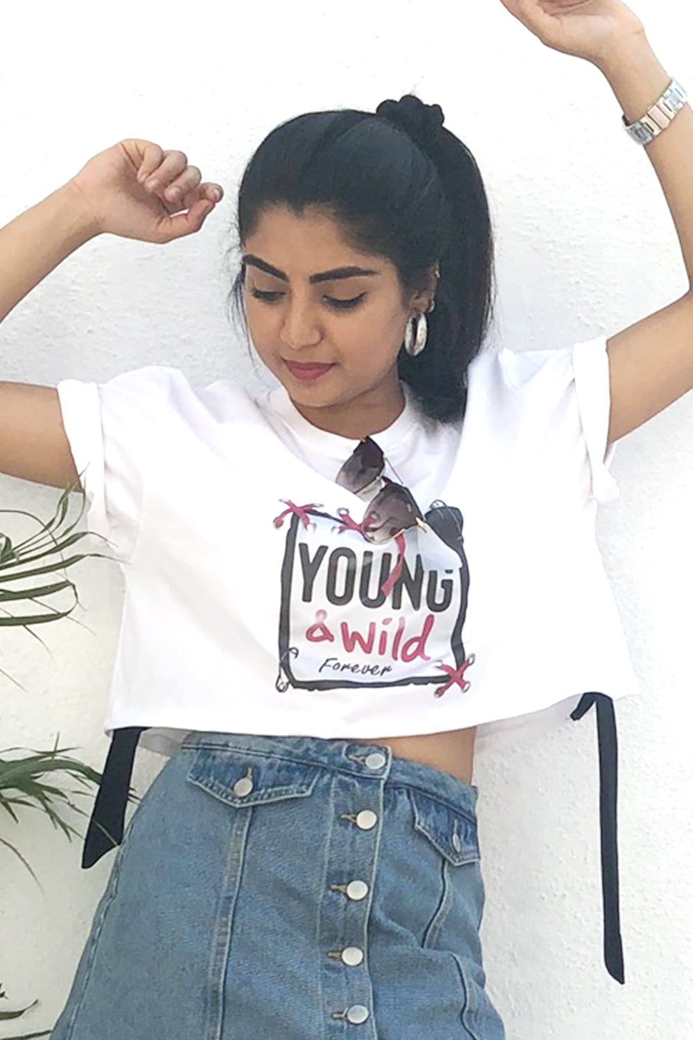 Movip Young And Wild Graphic Printed Tshirt White