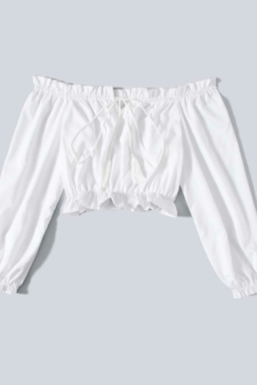 Off Shoulder Frill Trim Crop Top