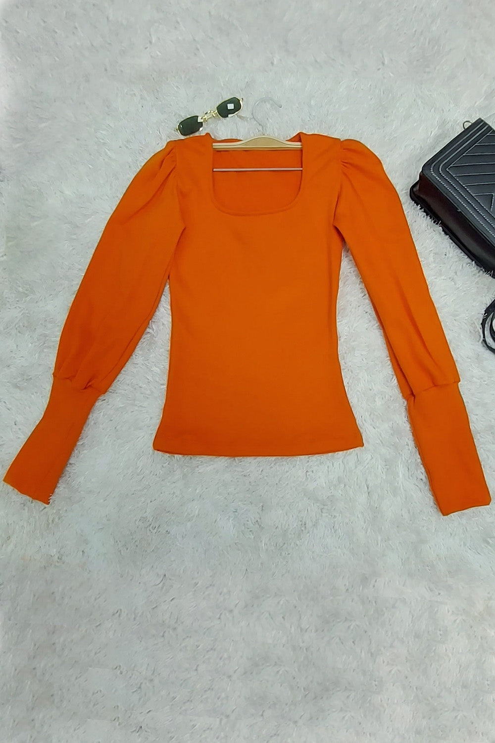 Orange Rib Top