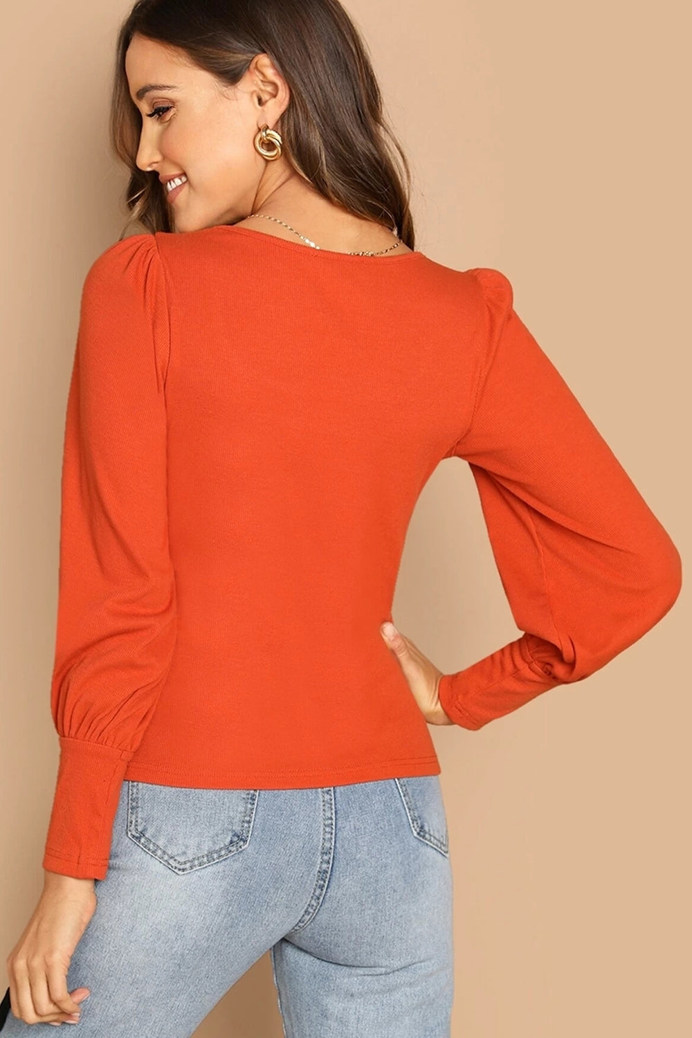 Orange Rib Top