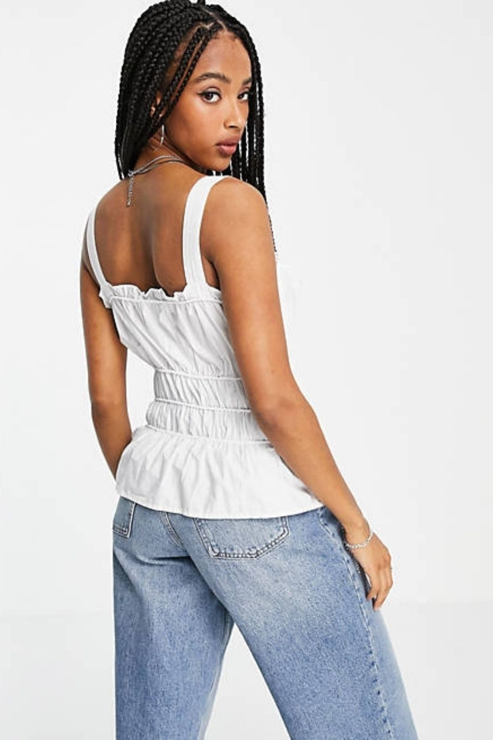 Poplin Corset Cami In White