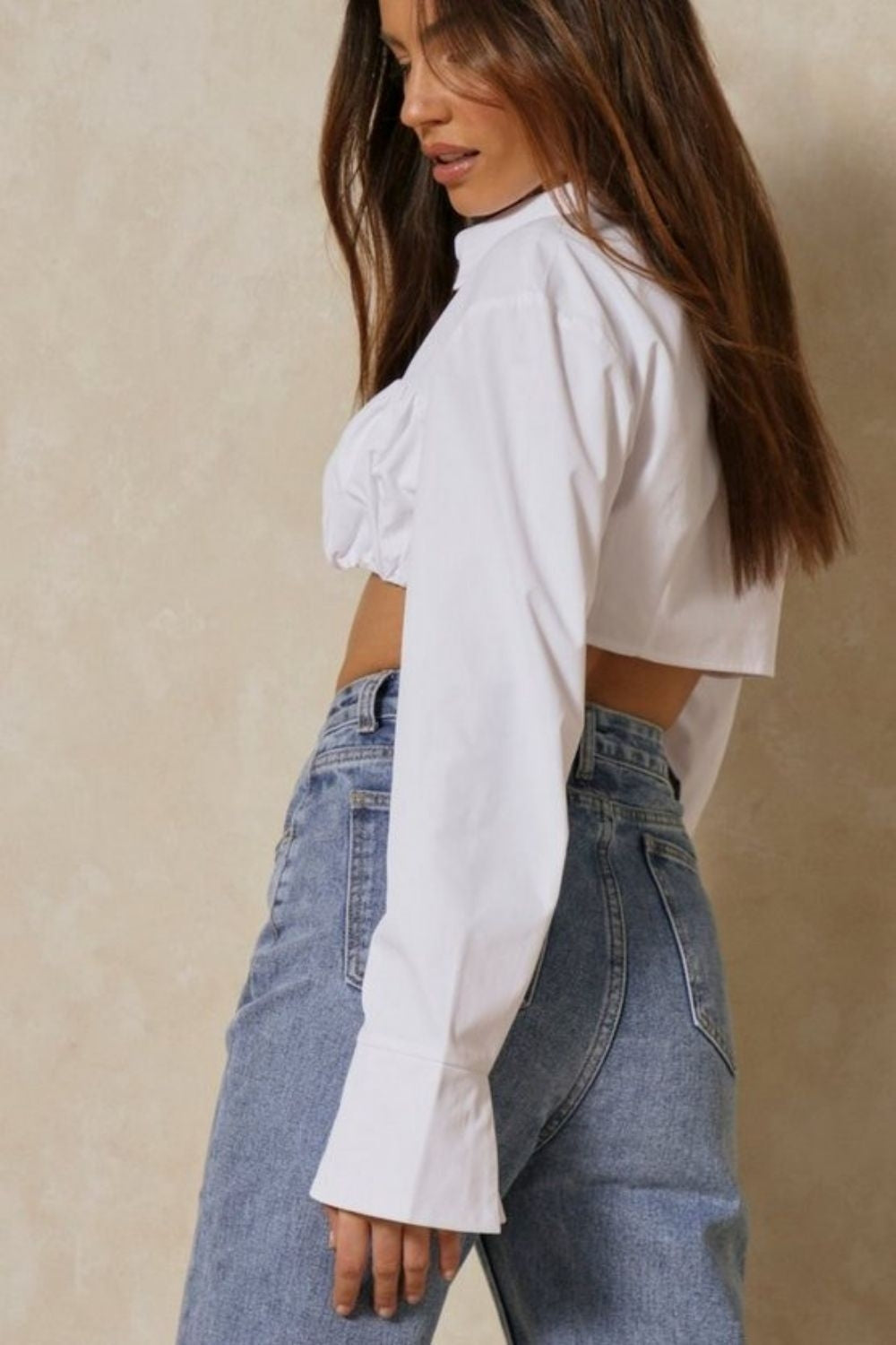 Regular White Collar Top