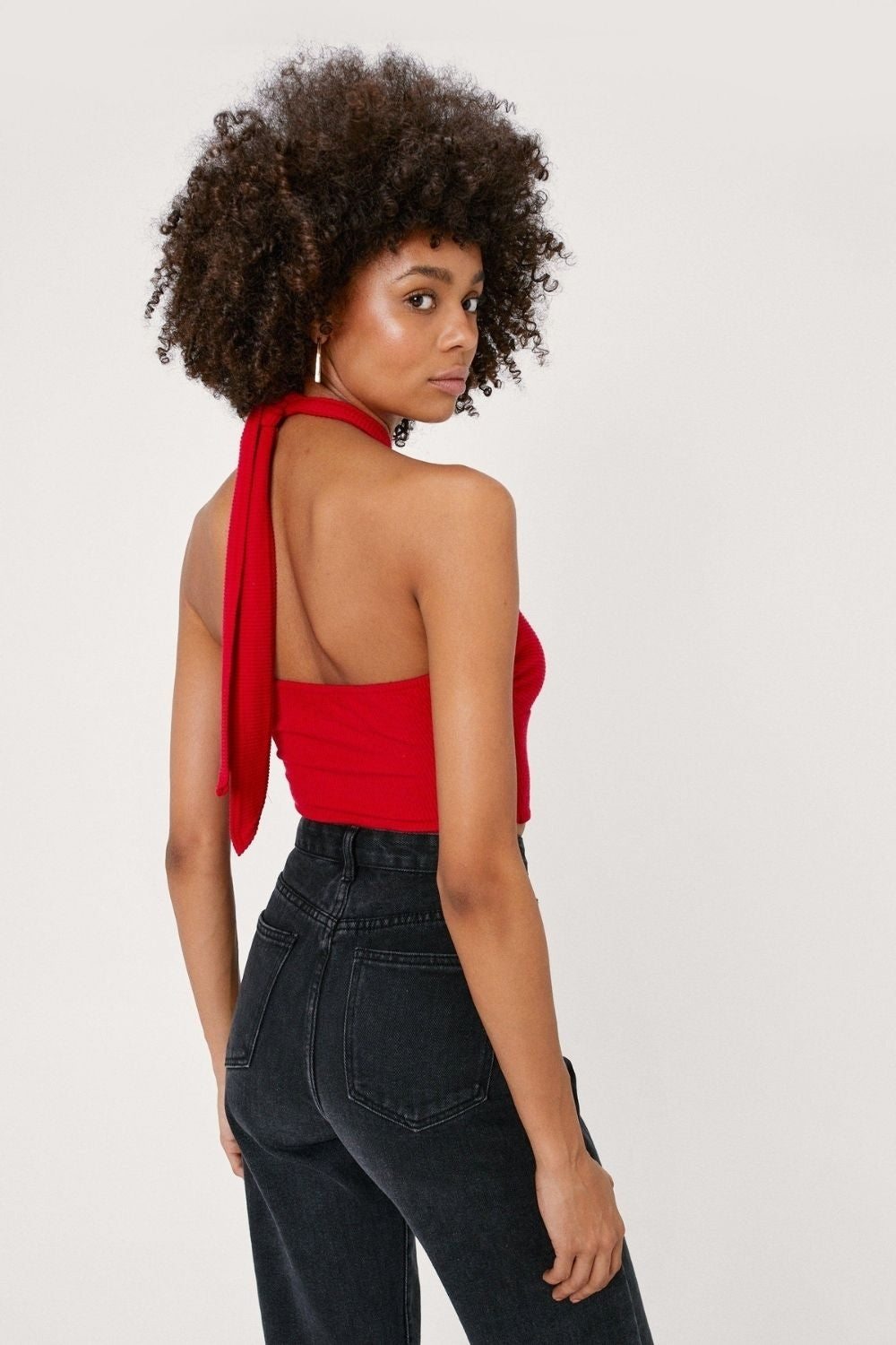 Ribbed Wrap Halter Crop
Top