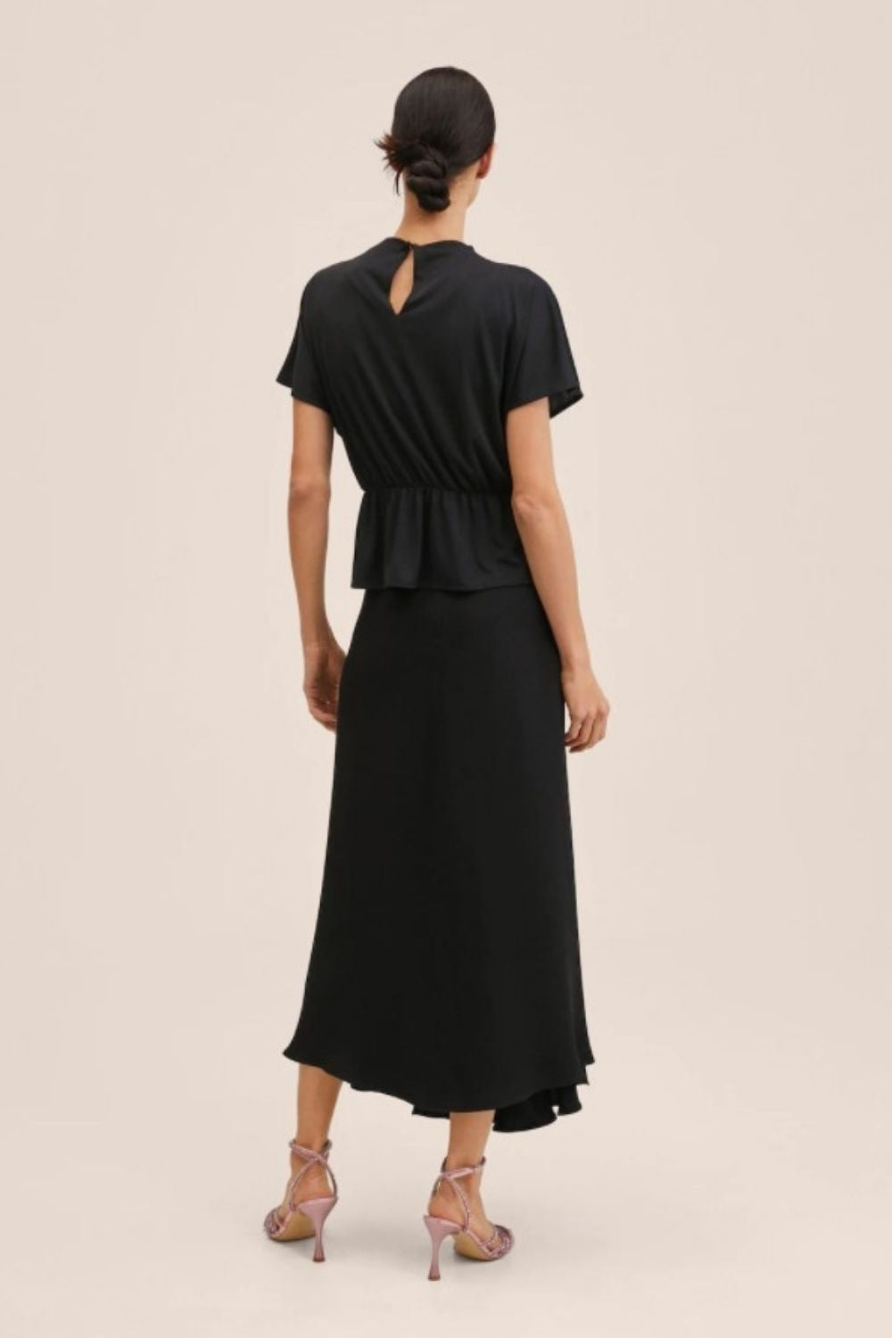 Round Neck Ruched Waist Top