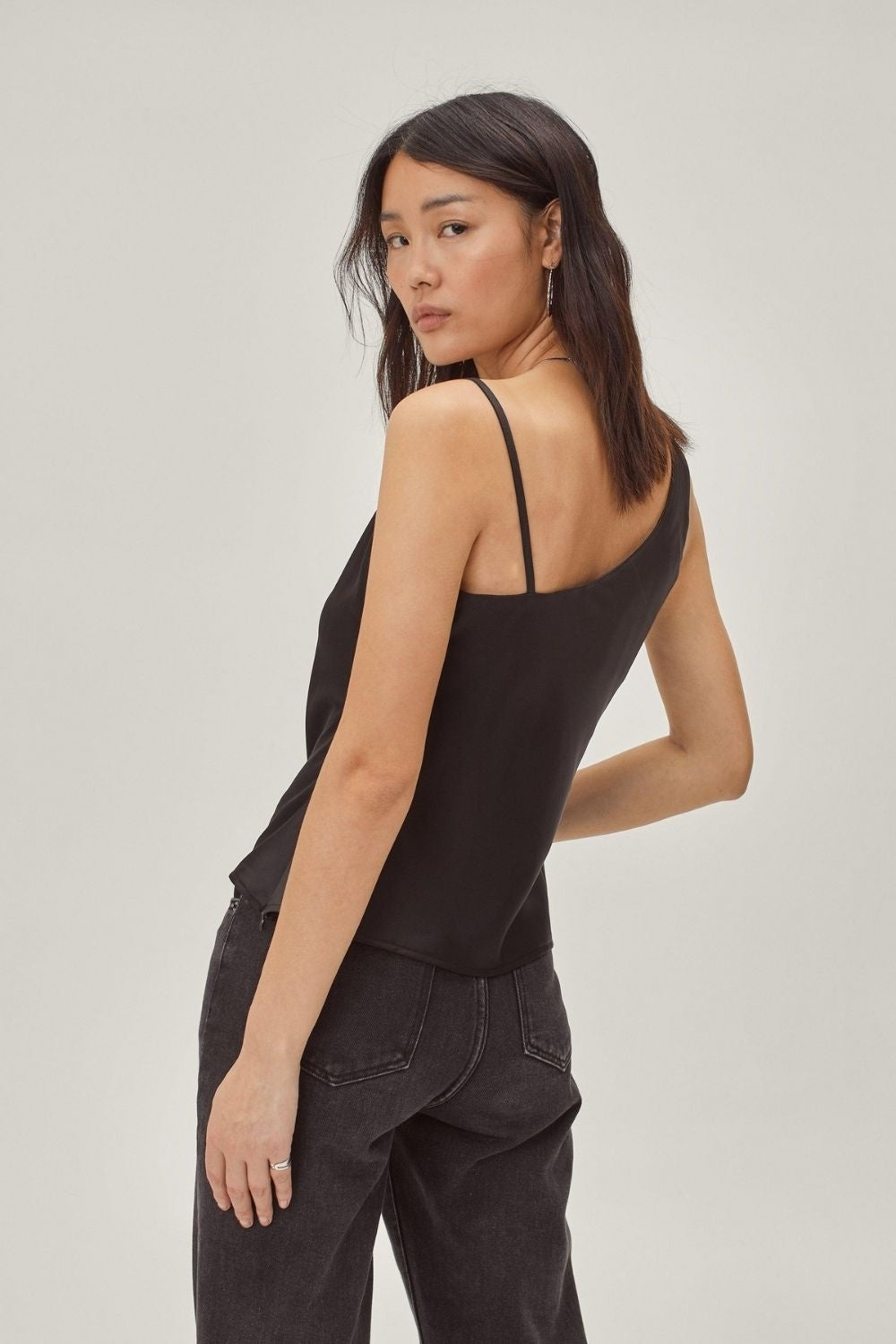 Satin Asymmetric Cowl
Neck Cami