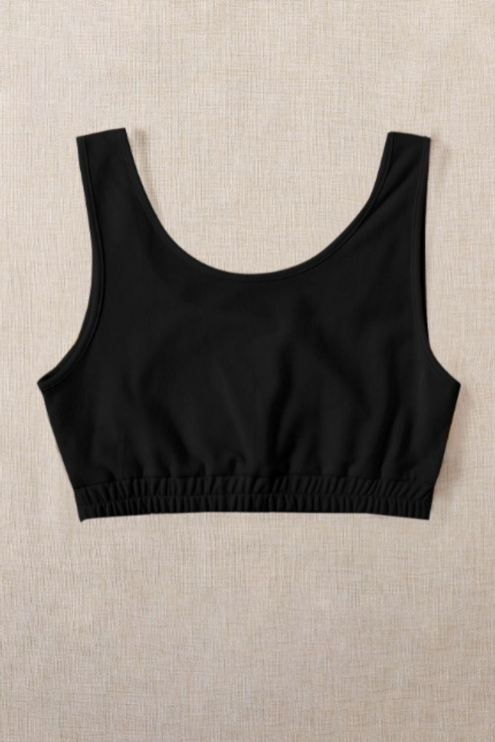Scoop Neck Solid Crop Tank