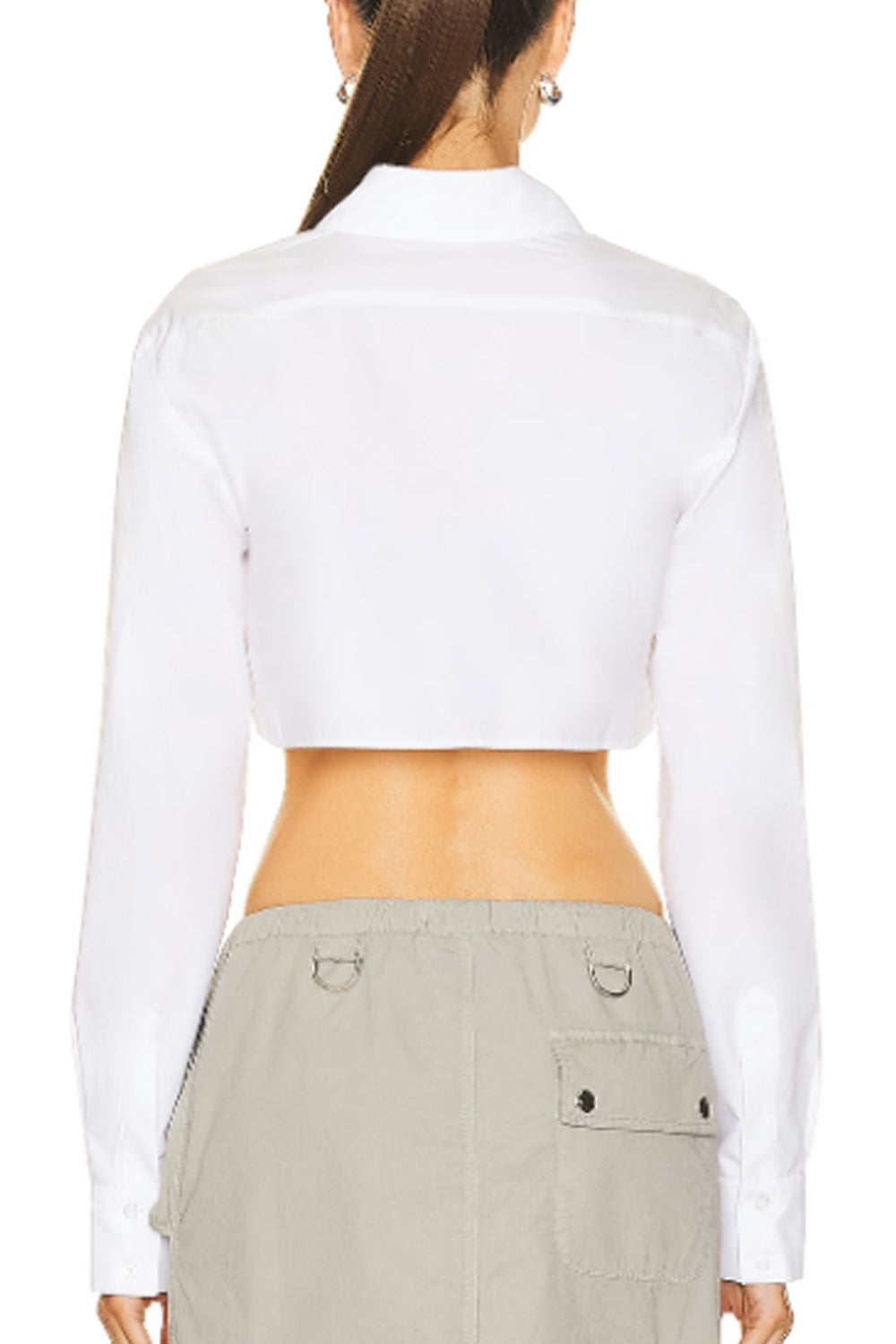 Seafoam White Crop Shirt