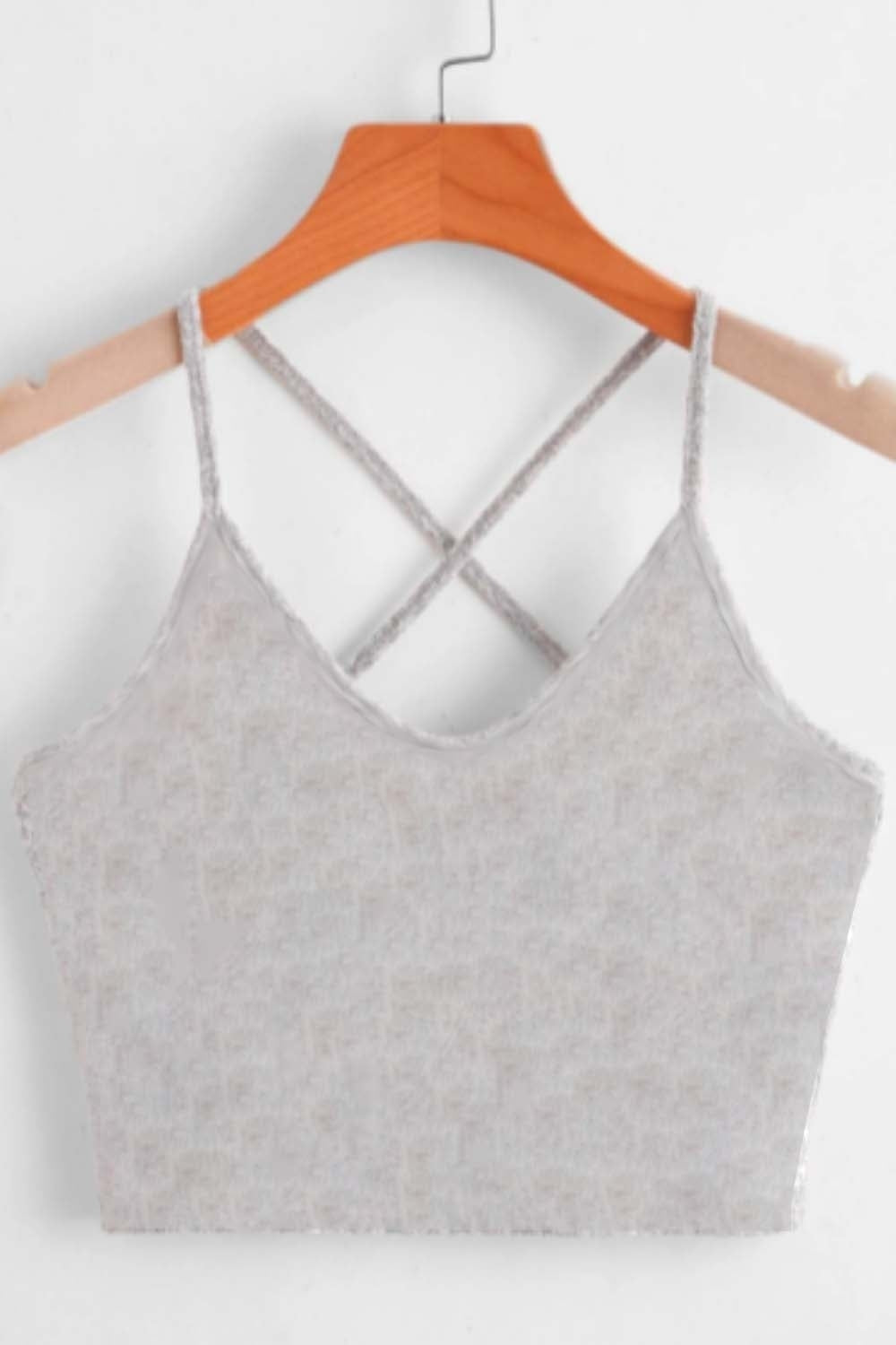 Solid Criss Cross Crop Cami