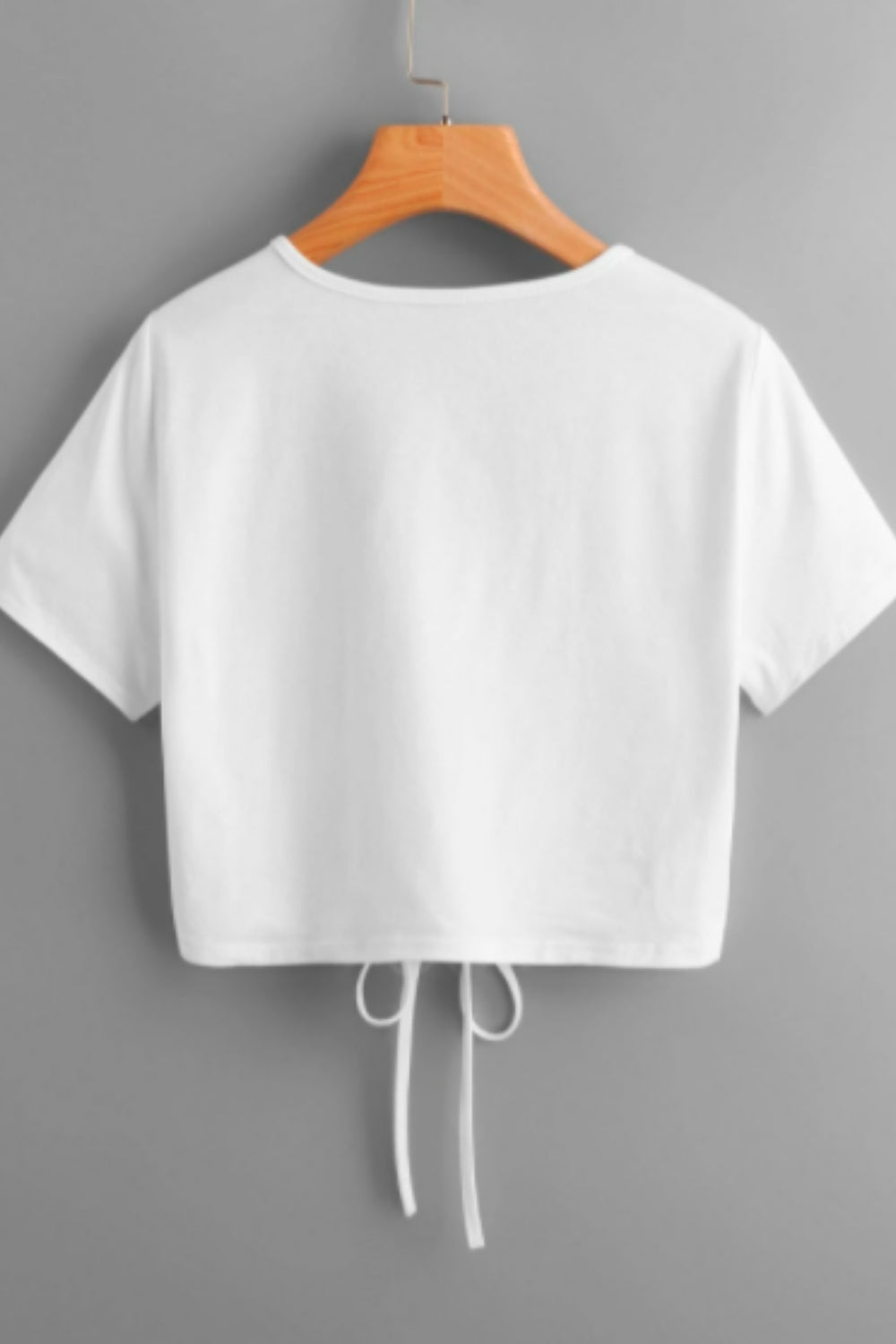 Solid Lace Up White Top