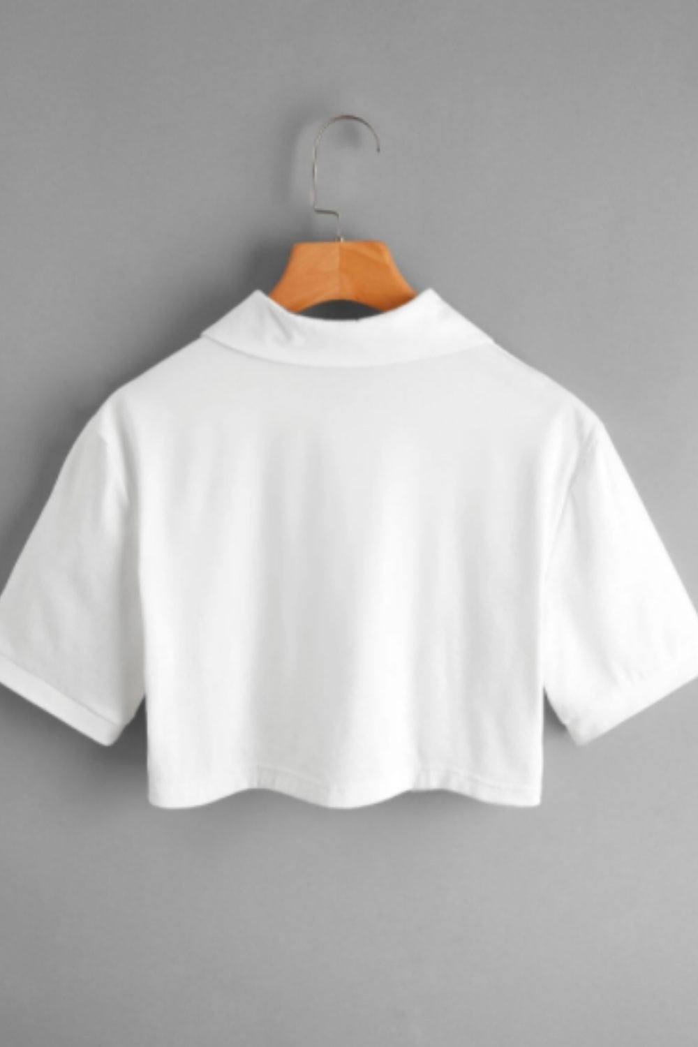 Solid Relaxed Crop White Tee