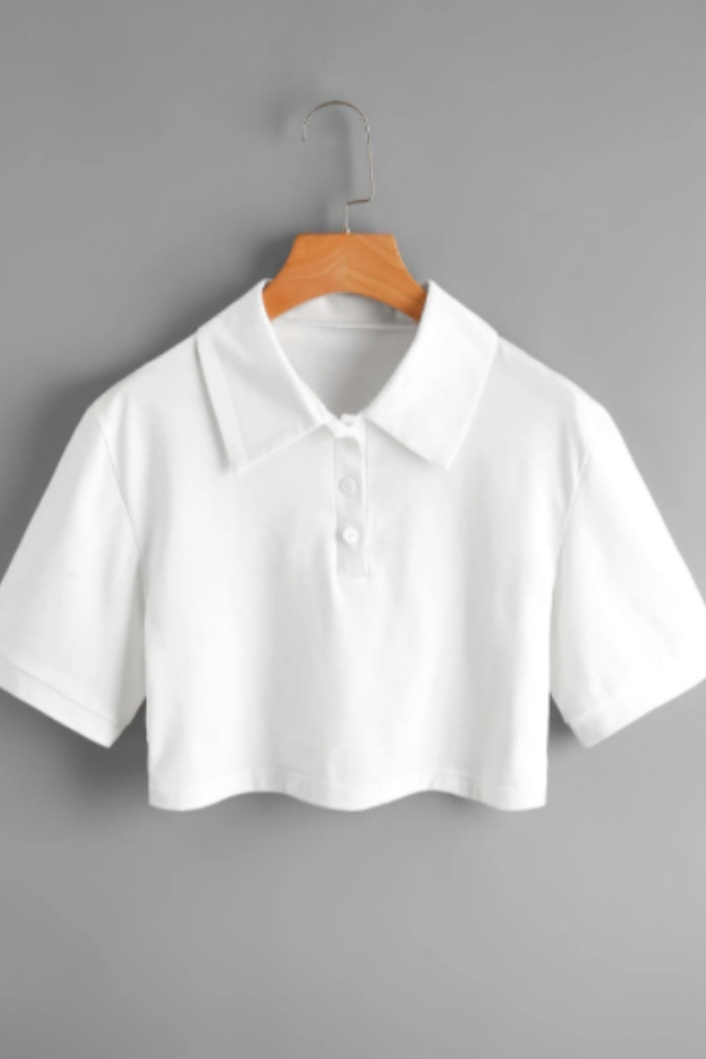 Solid Relaxed Crop White Tee