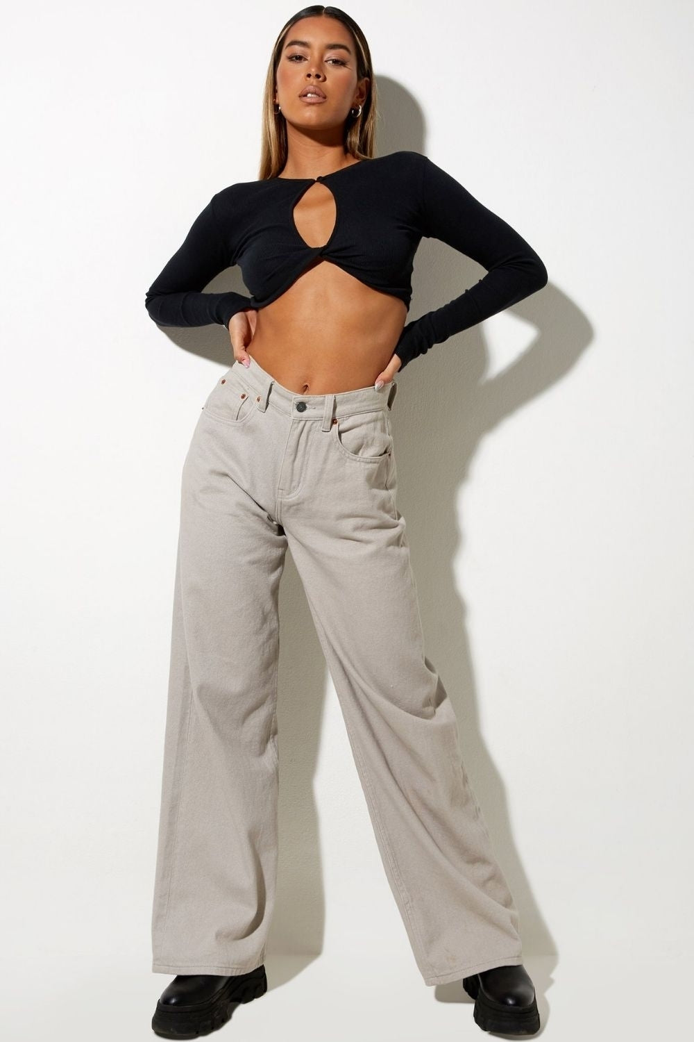 Stay Black Cut Out Top