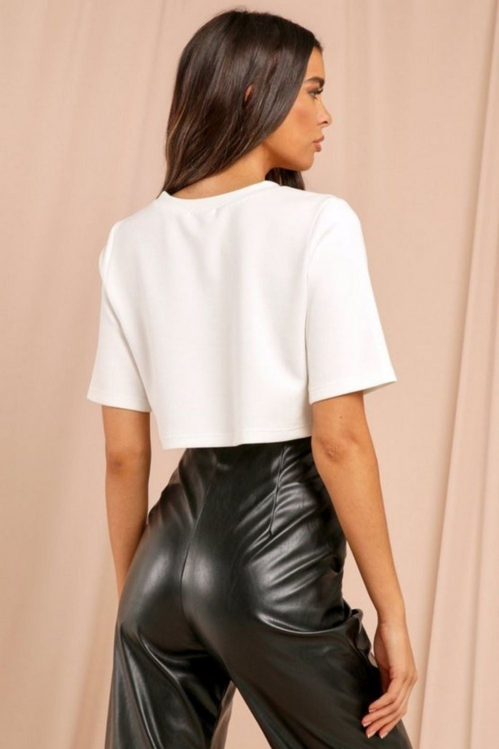 White Frill Detail In The Front Crop Top