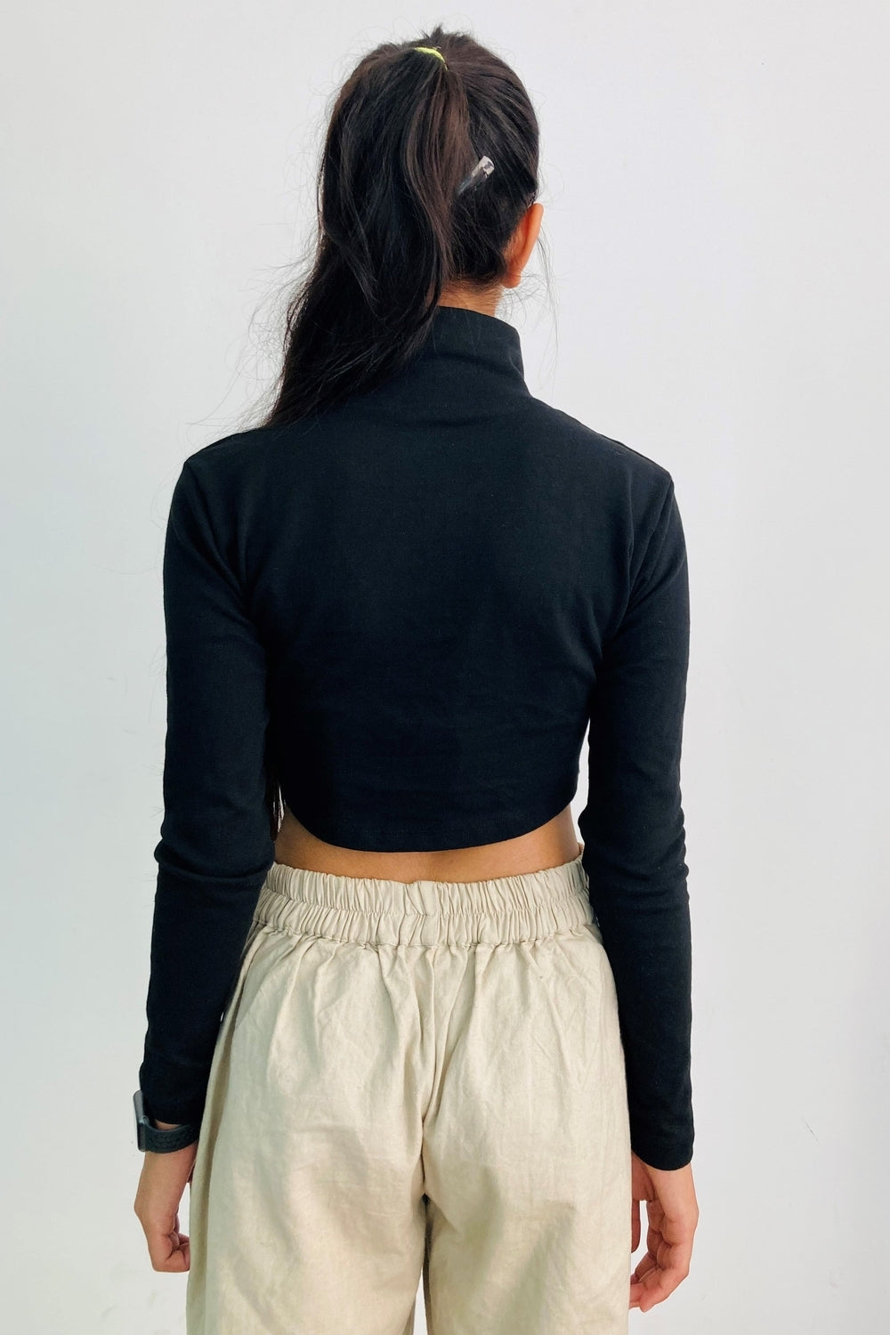 Zipper Rib Crop Top