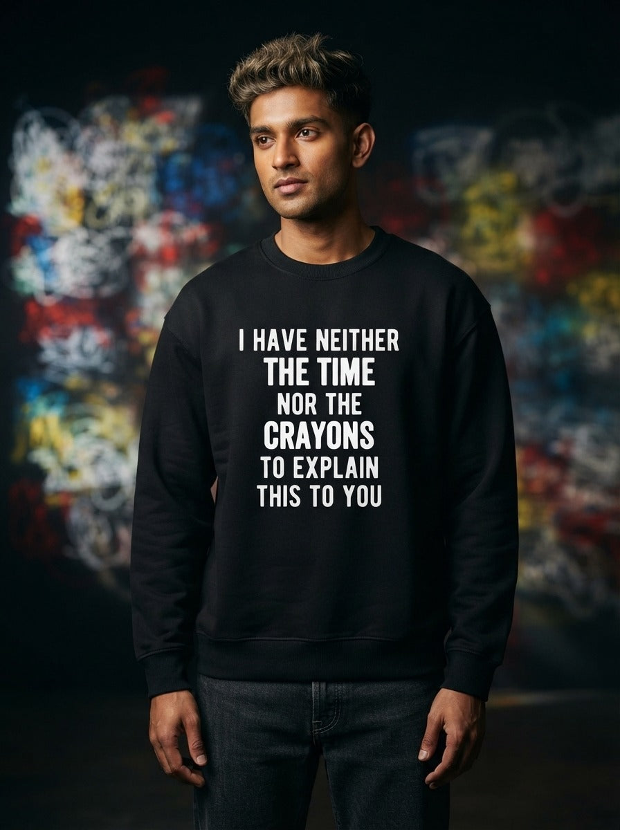 Time Crayon Black Sweatshirt