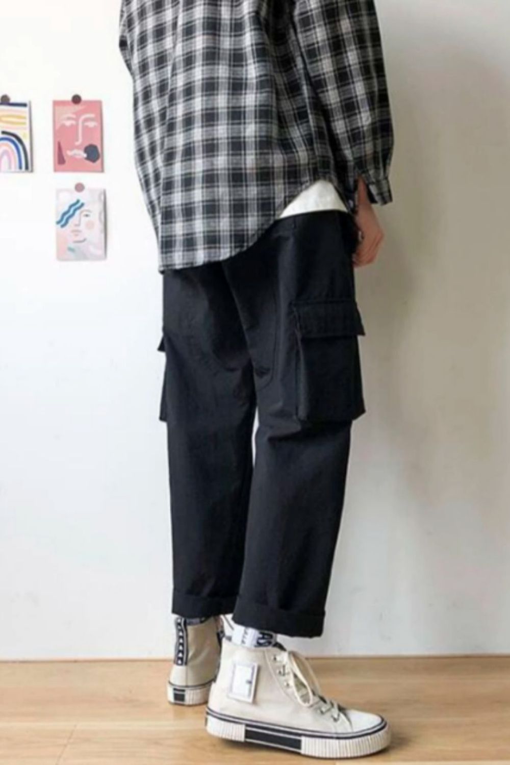 Black Pocket Cargo Trousers