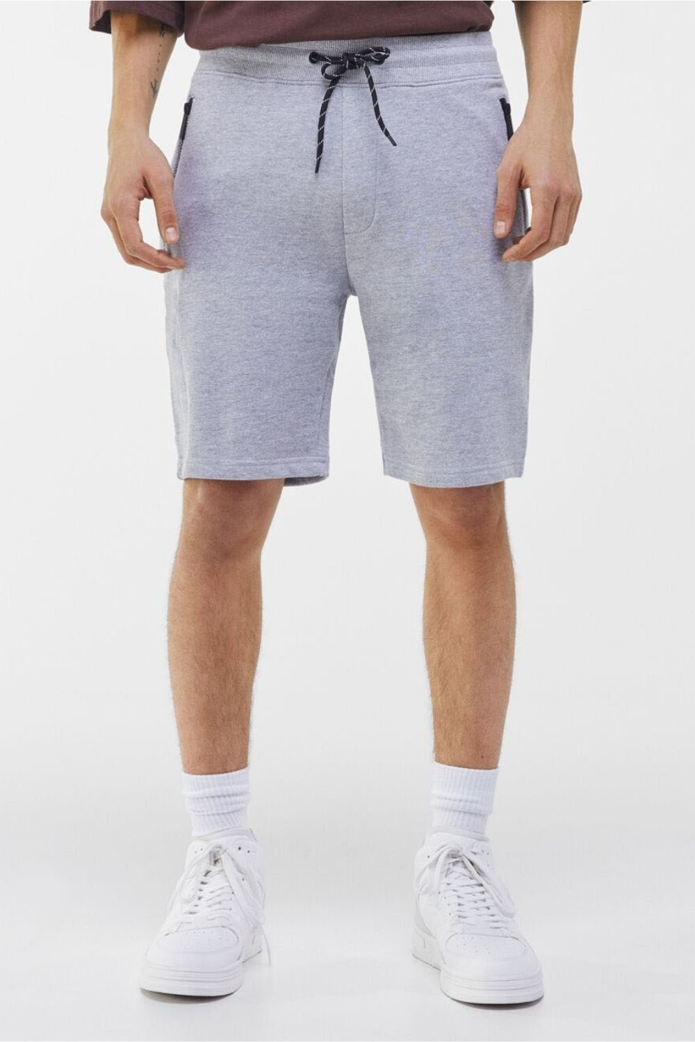 Black Drawstring Shorts Grey