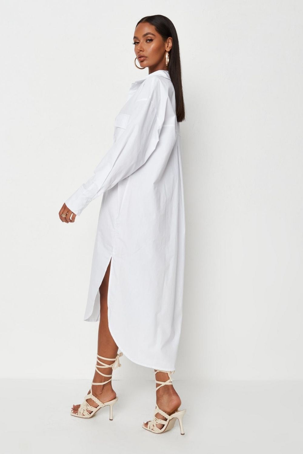 Boxy Fit White Shirt Dress