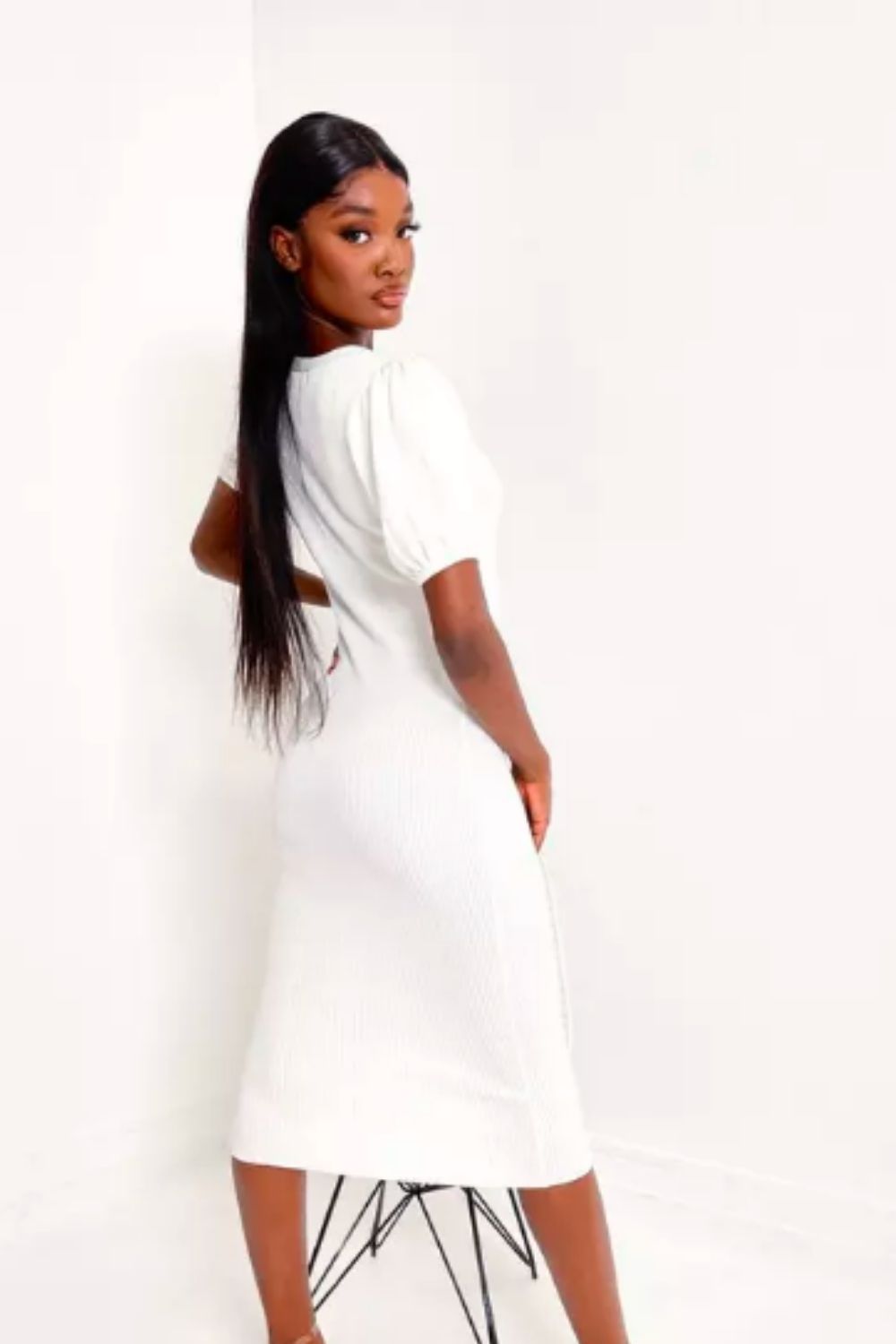 Button Down Plunge Neck Maxi Dress