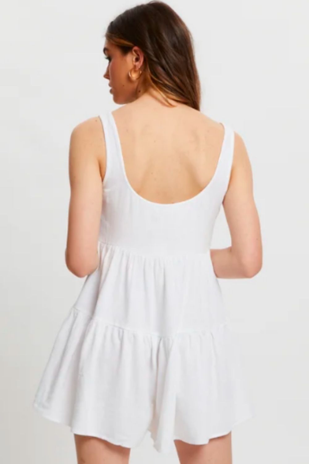 Button Front Tiered Dress