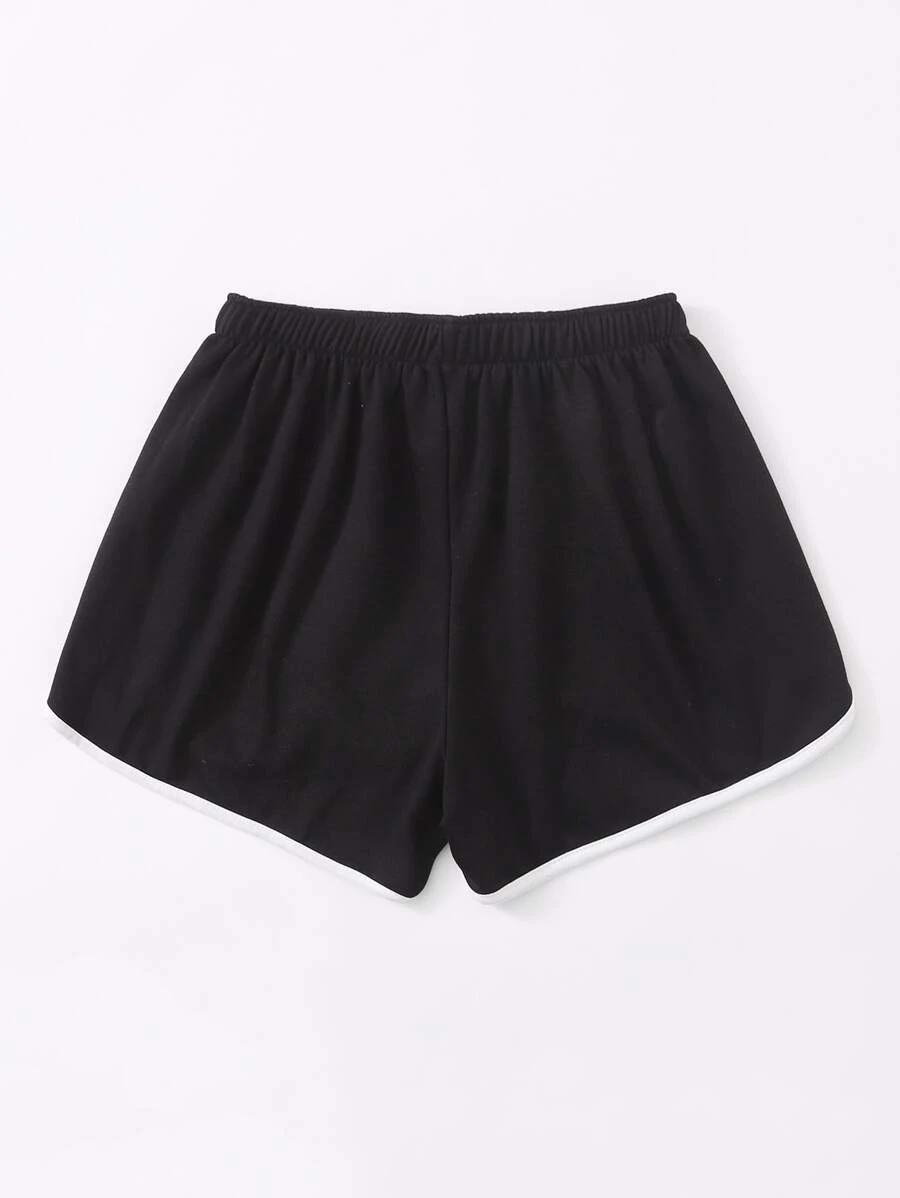 Contrast Binding Dolphin Hem Shorts