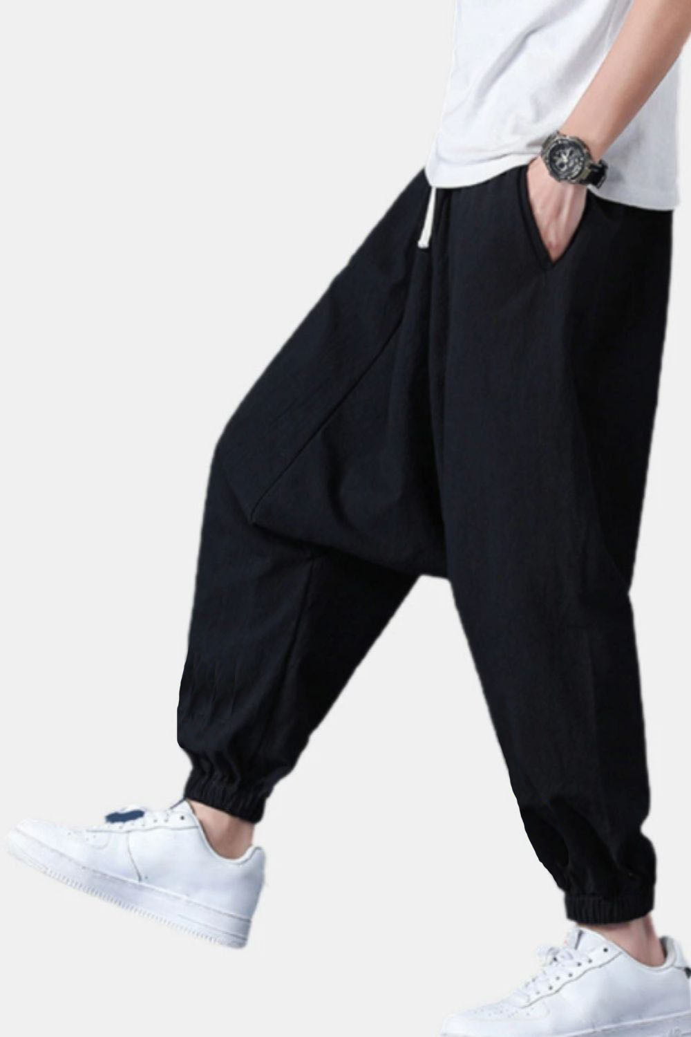 Elastic Hem Black Harem
