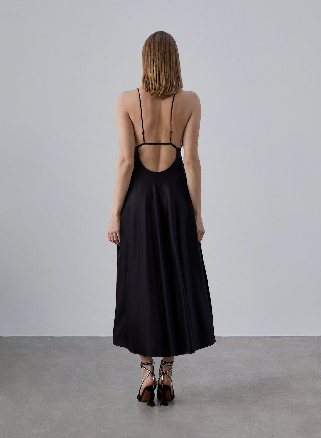 Forever Chic Asymmetric Silky Midi Dress