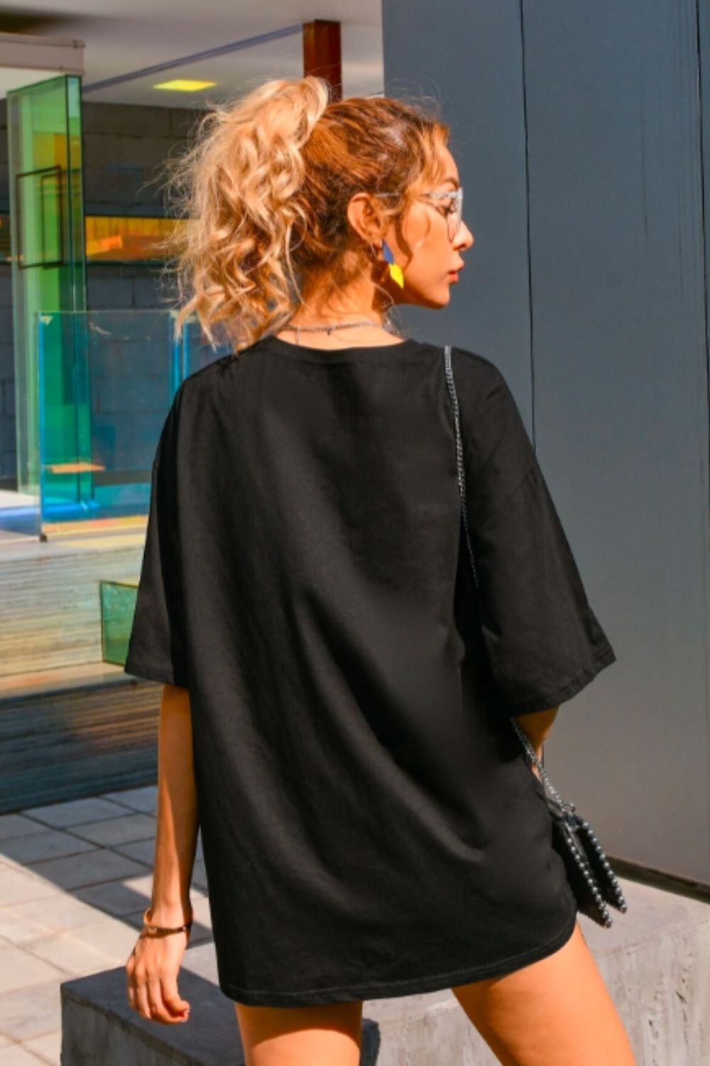 Graphic printed boxy dress