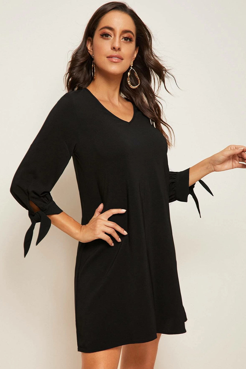 Knotted Cuff Dress