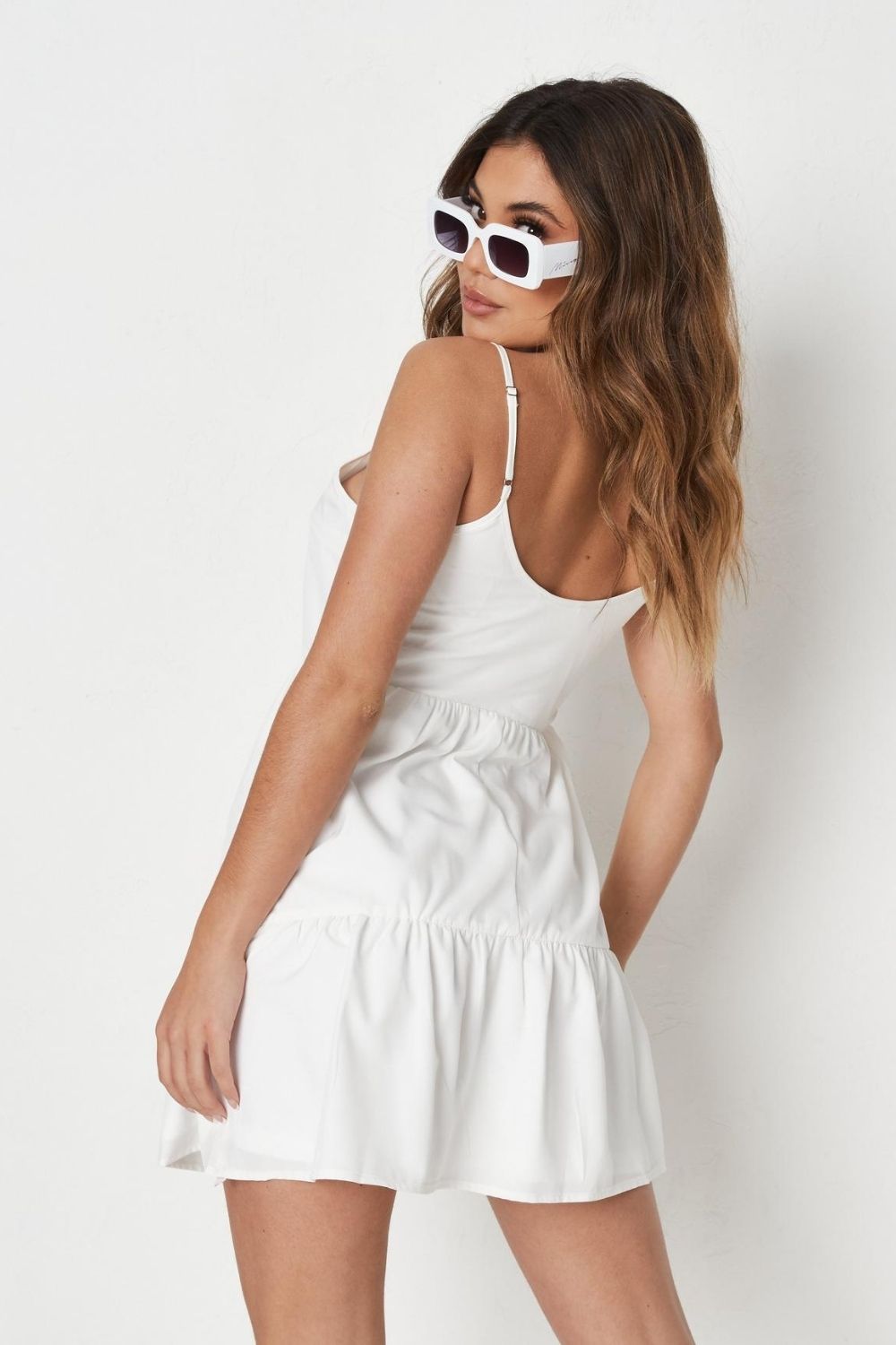 Mini Spaghetti Strap white Dress