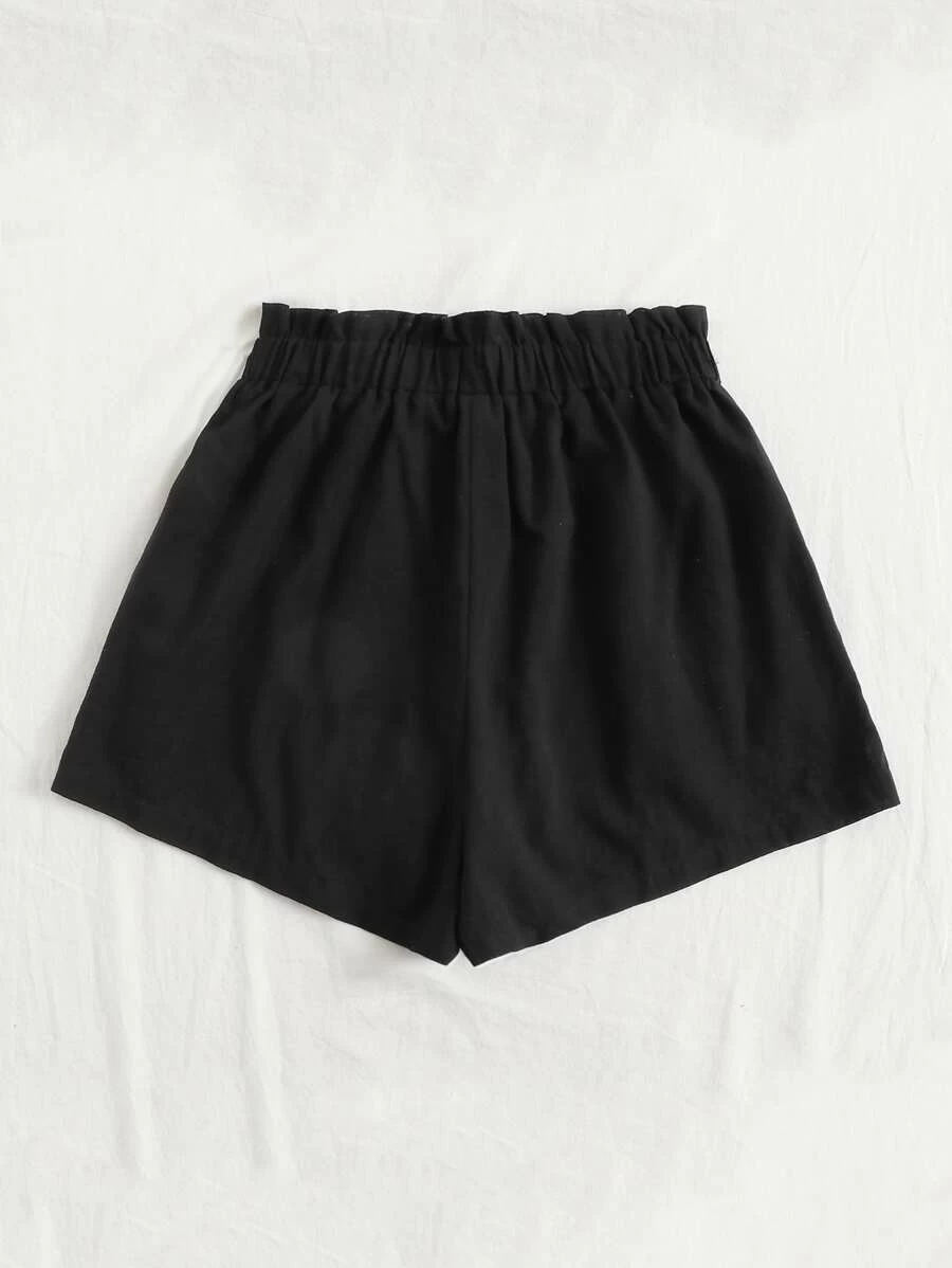Paperbag Waist Slant Pocket Short