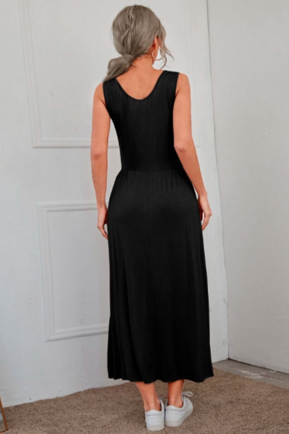 Patch Pocket Button Down Maxi Dress