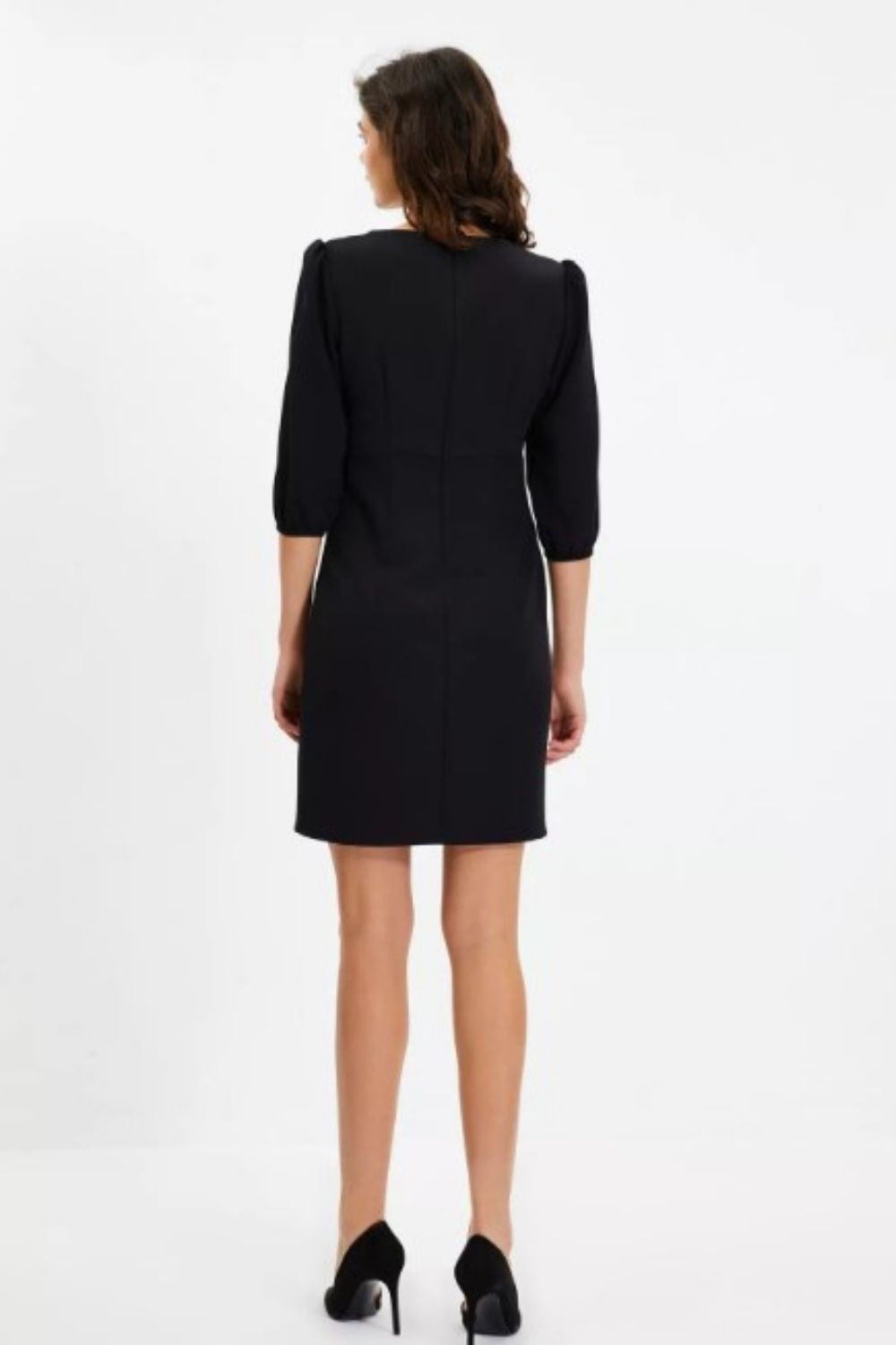 Plunge Neckline Black Dress