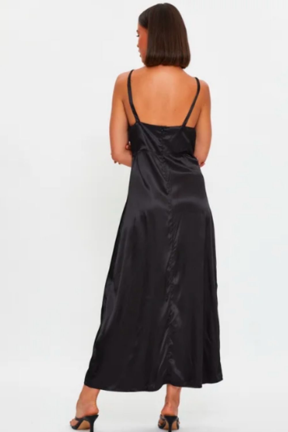 Plunge Neck Bow Cami Maxi Dress