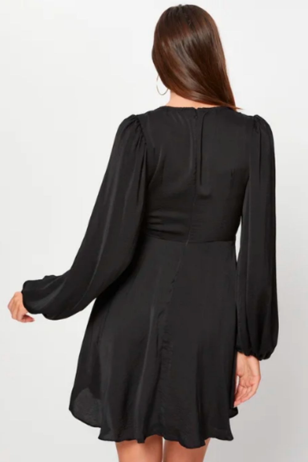 Plunge Neck Bow Mini Dress