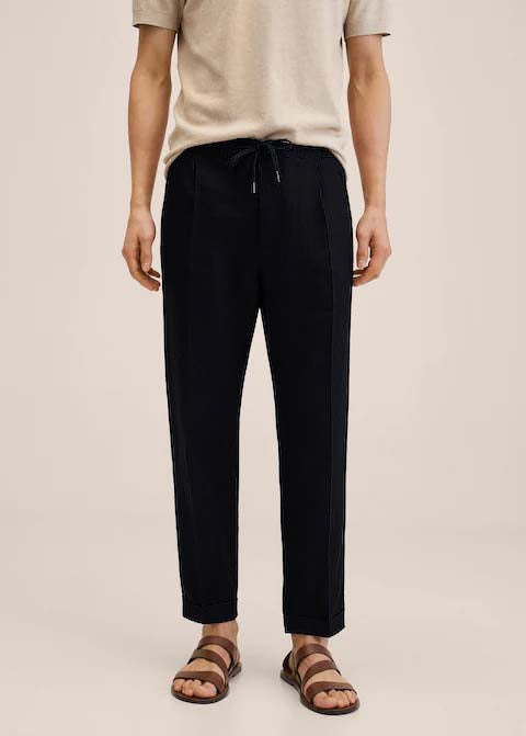 Drawstring Straight Denim Trouser