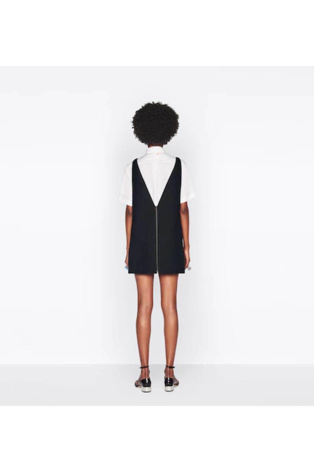 Black Deep V Neck Short Dress