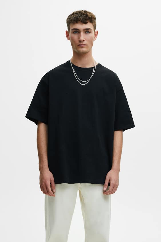 Black Comfy Boxy Short Sleeve T-Shirt