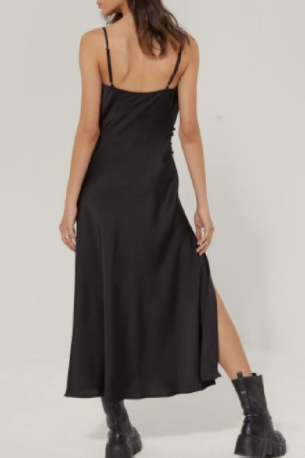 Side Slit Button Midi Dress