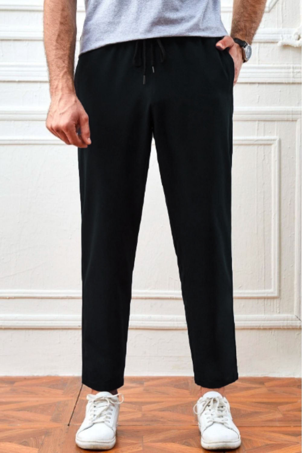 Solid Pocket Front Trousers